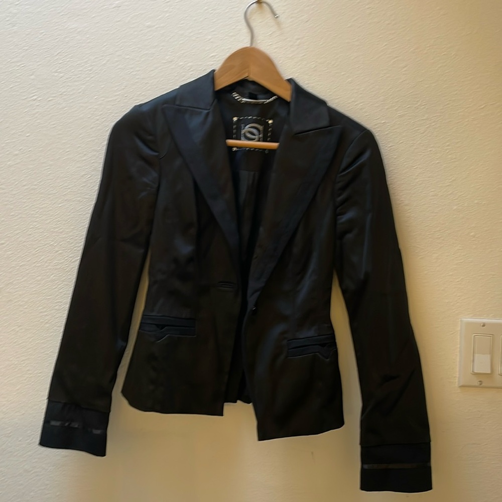 Bebe black satin blazer